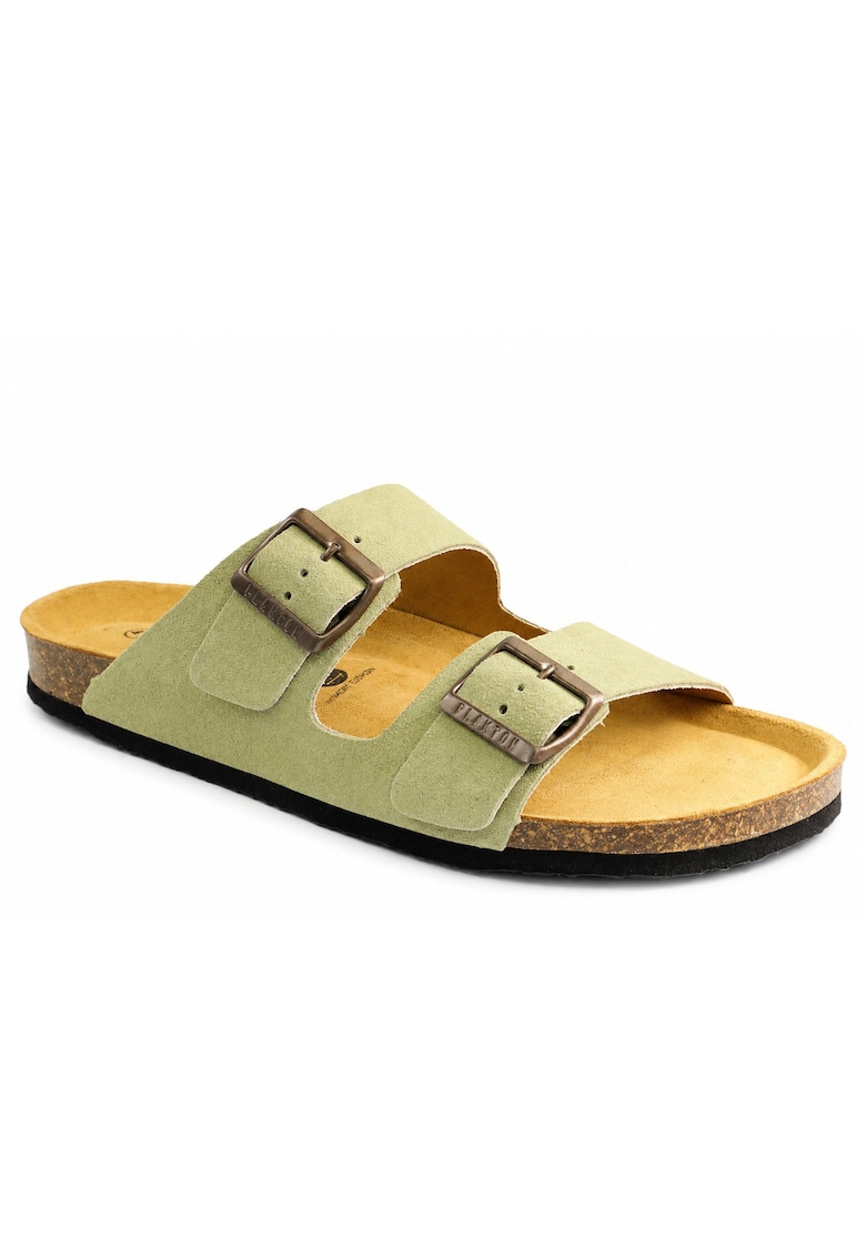 Papuci barbati piele intoarsa naturala 175857 - Verde
