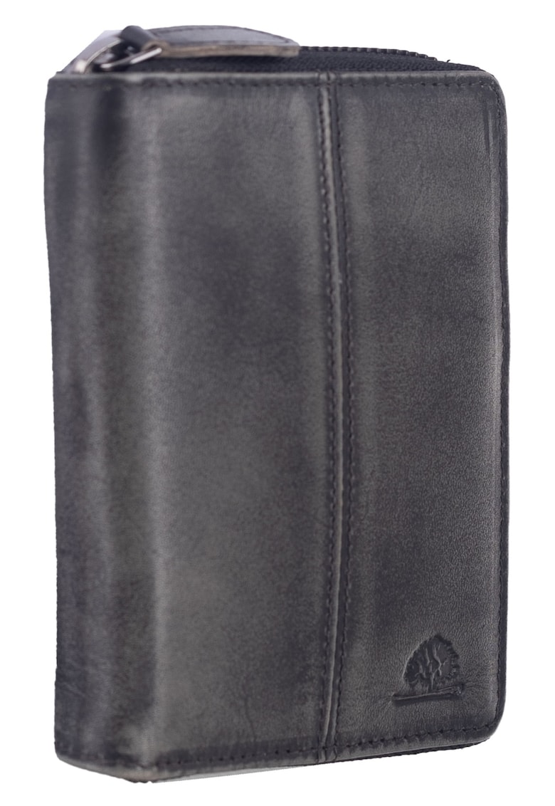 Portofel dama piele naturala 10 x - Destressed - wqdwqfwq - Gri