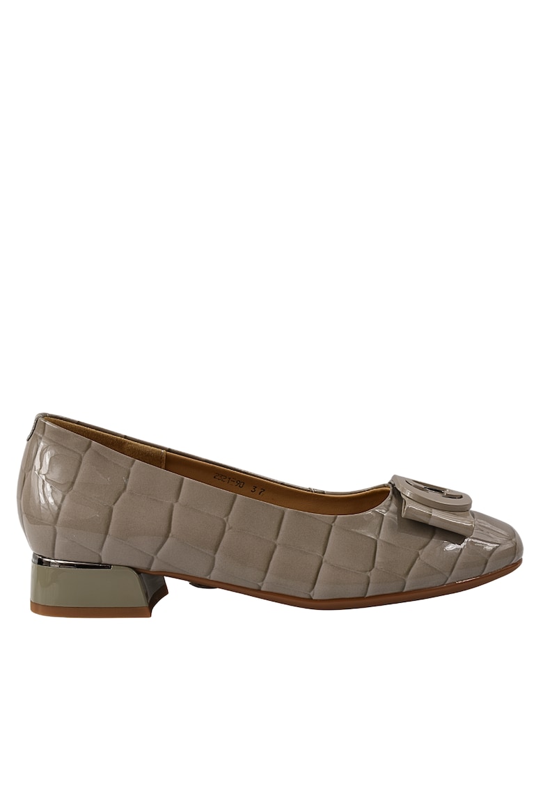 Pantofi eleganti - dama - 2321 gri - piele lacuita - cu toc - Gri