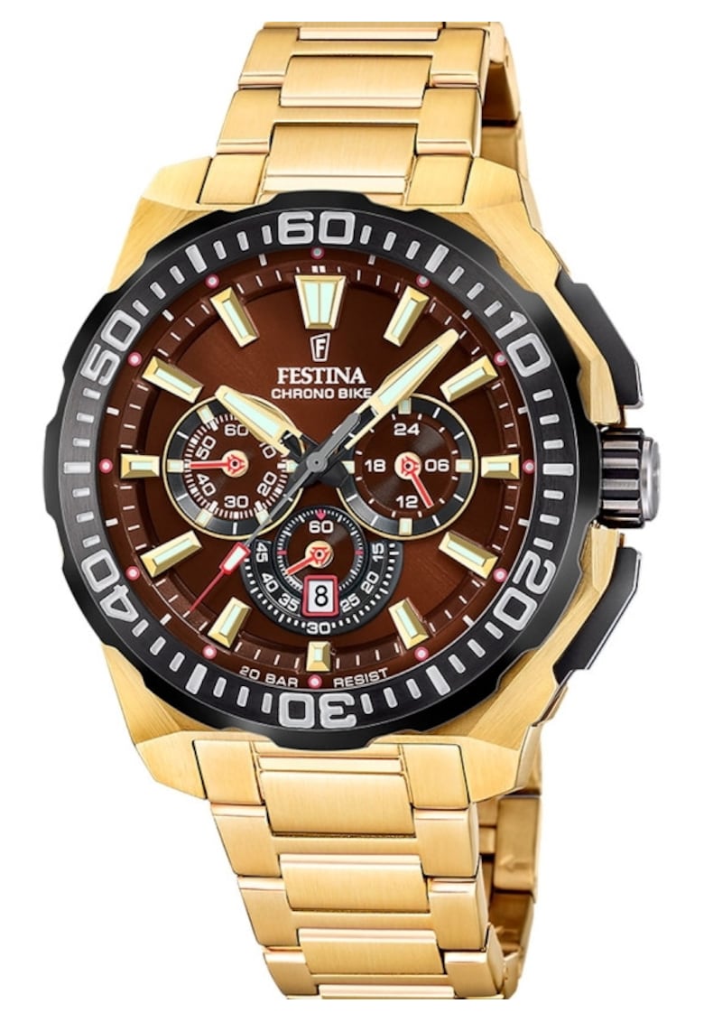 Ceas barbatesc F20727/3 Quartz Auriu