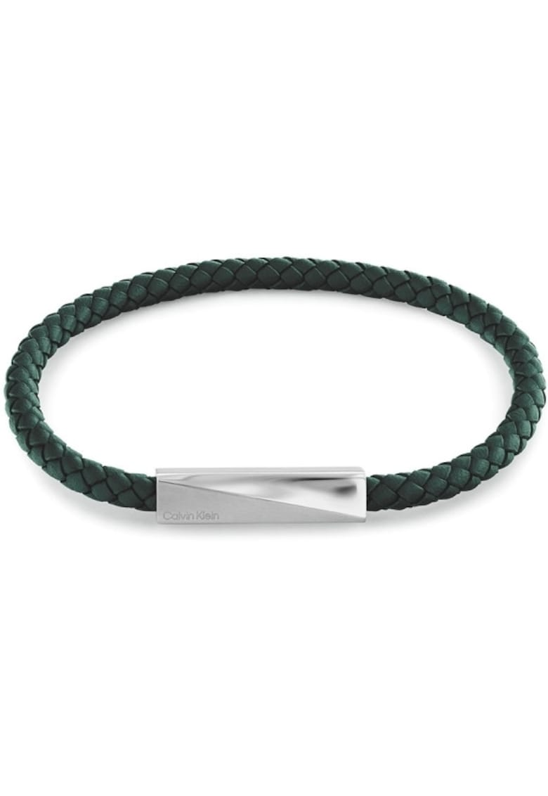 Bratara din piele 35100065 - Argintiu - Verde