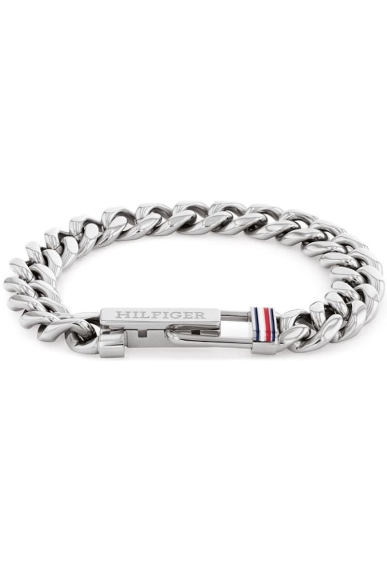 Bratara din piele - inox - argintiu