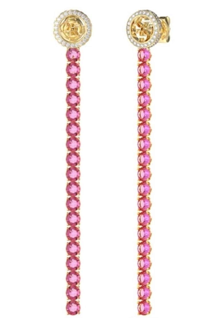 Cercei Paradise tennis cu cristale JUBE05144JWYGFCT-U - Auriu - Roz