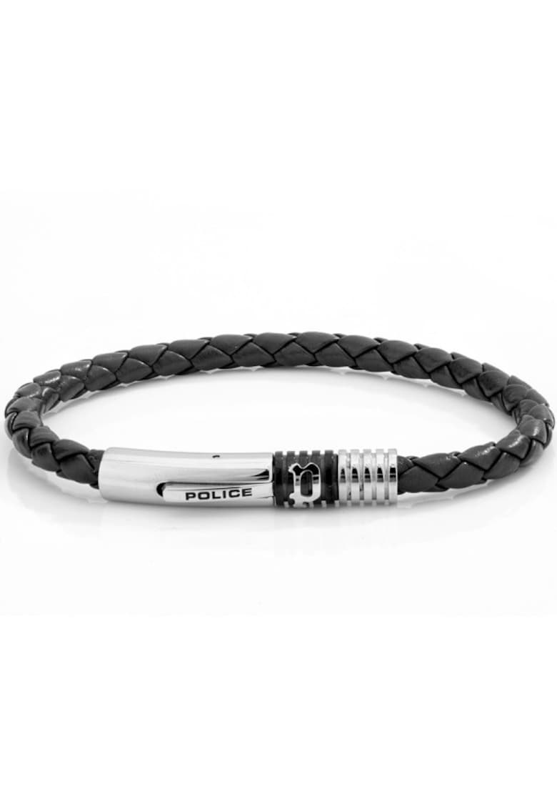 Bratara din piele PJ.26430BLB/01 - Negru - Argintiu