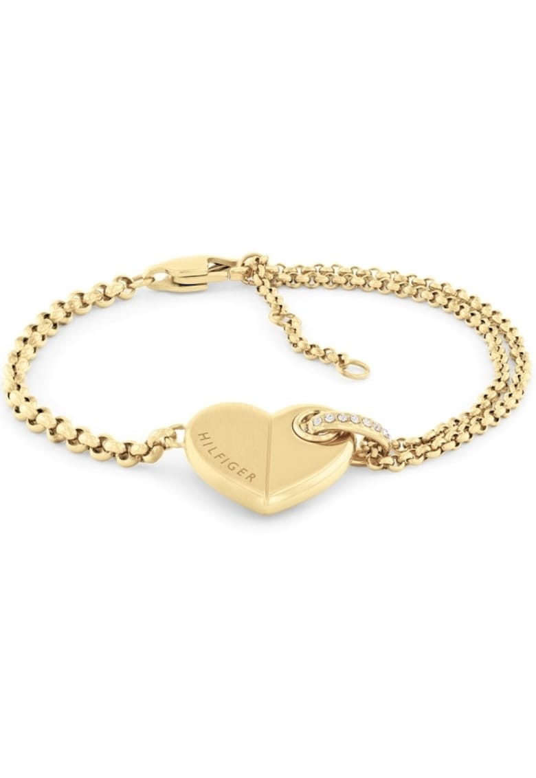 Bratara cu inima si cubic zirconia 2780929 - Auriu - Auriu