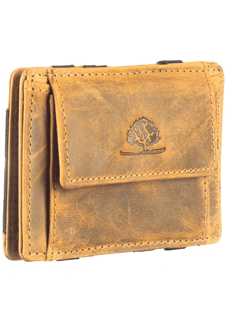 Portofel dama piele naturala 10.5 x 7.5 x 1.5 cm - Vintage RFID - - Bej
