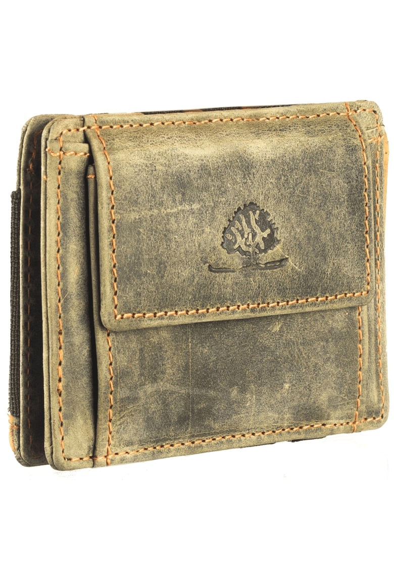 Portofel dama piele naturala 10.5 x 7.5 x 1.5 cm - Vintage RFID - - Verde