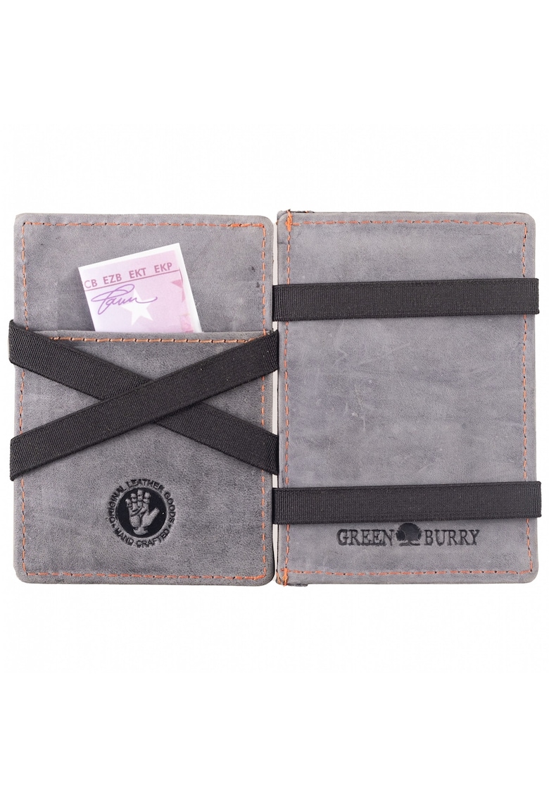 Portofel dama piele naturala gri 10.5 x 7.5 x 2.5 cm - VINTAGE RFID -