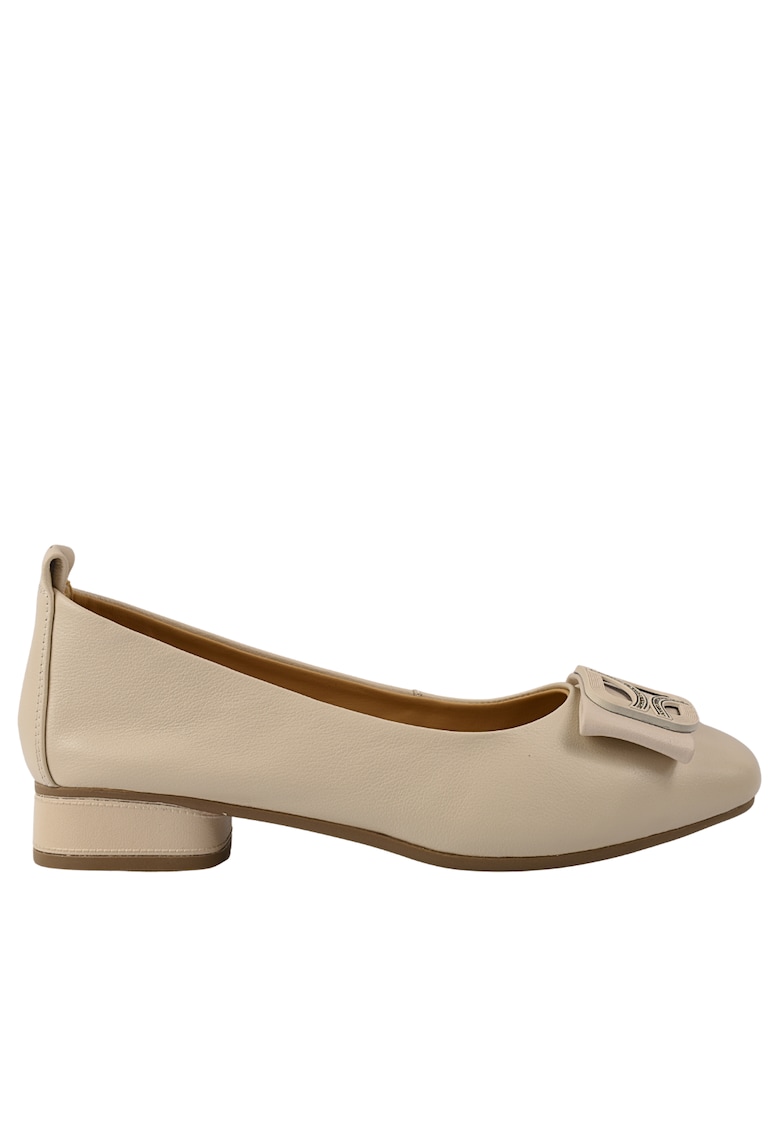 Balerini 510-2 crem - piele naturala - cu toc - Crem