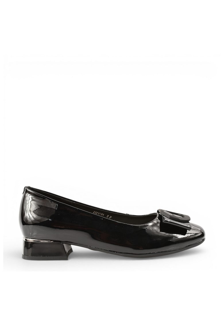 Balerini 2321-91 negru - piele lacuita - cu toc 38 - Negru