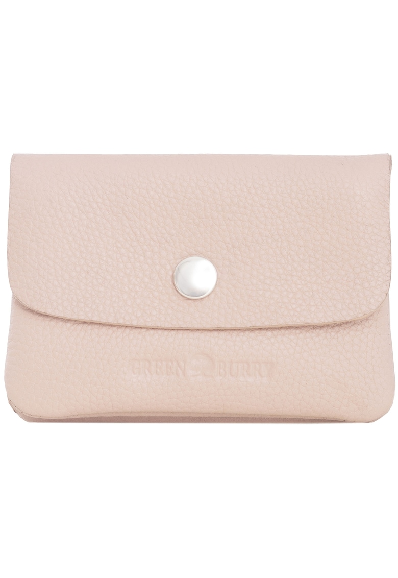 Portofel dama piele naturala 11 x 8 - Minimax - wqfwq - Roz pal - 11 x 8 x 2.5 cm