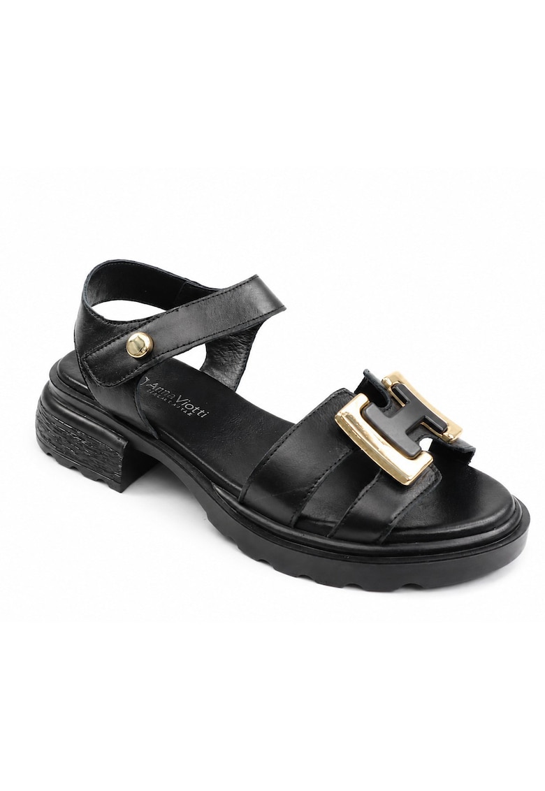 Sandale dama piele naturala D22 S640 - Negru