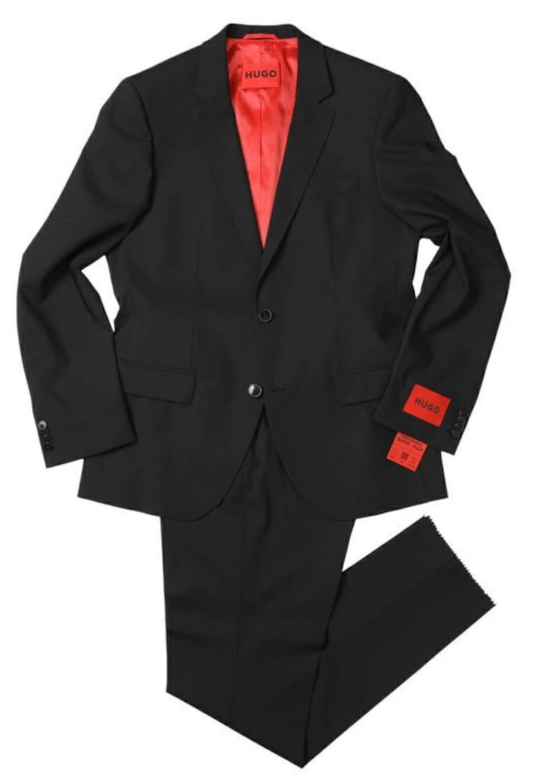 Castum uni slim fit din amestec de lana -