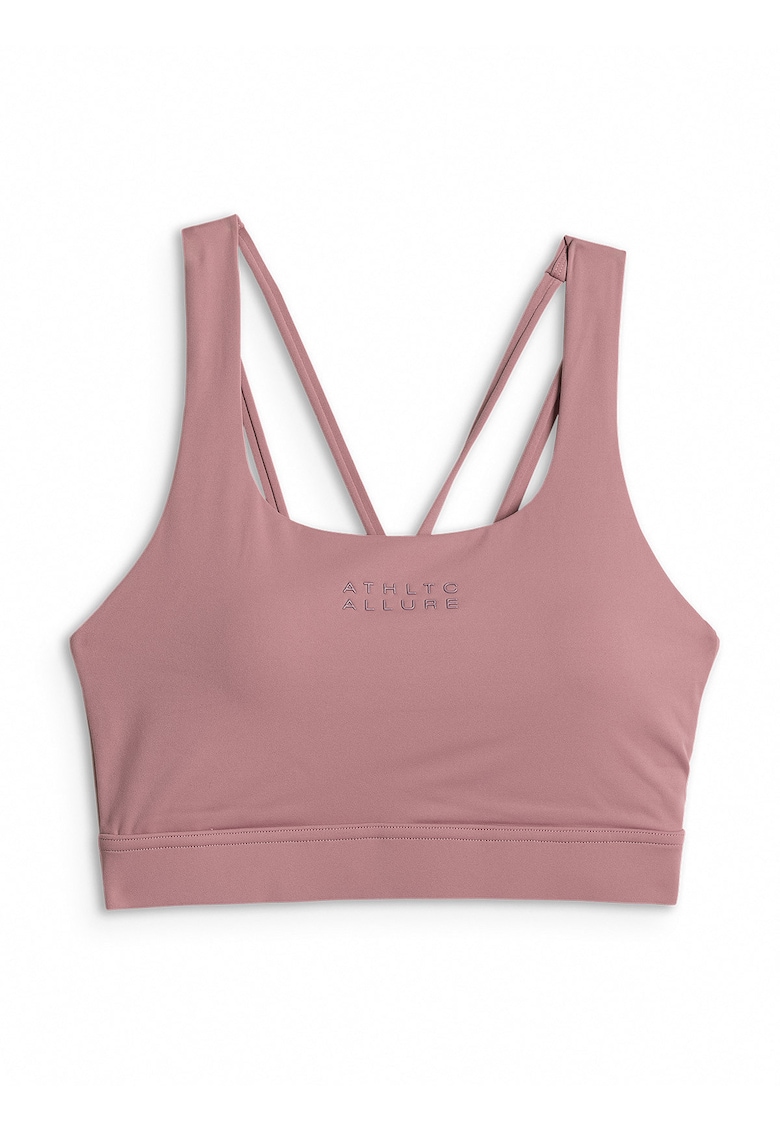 Bustiera sport suport redus - roz - material cu uscare rapida - pentru fitness si alergare