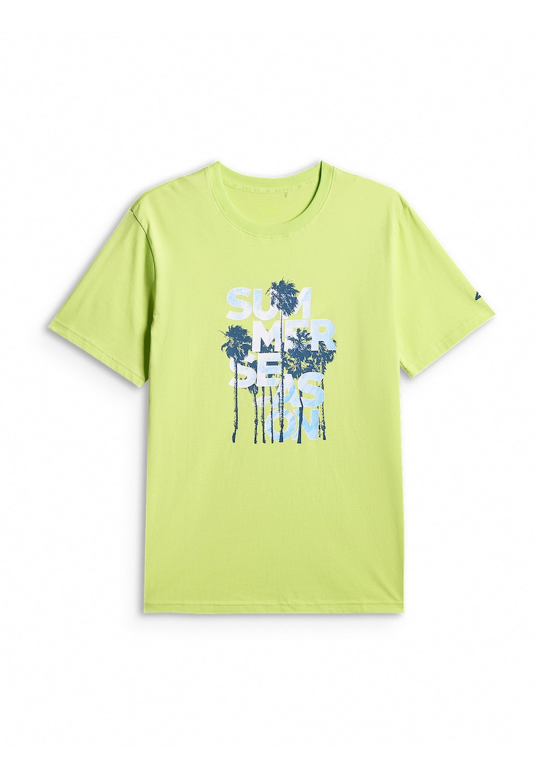 Tricou sport barbati - oversize - imprimeu - verde -