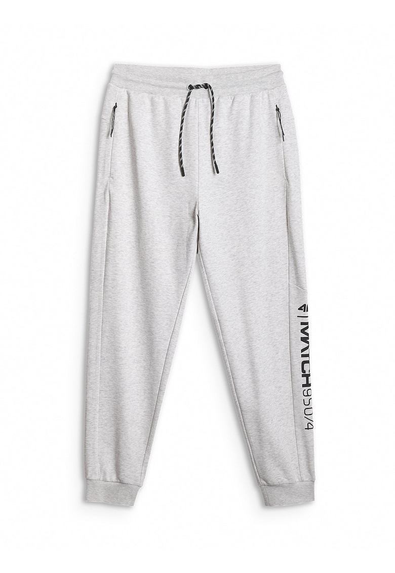Pantaloni sport barbati jogger - gri - bumbac -