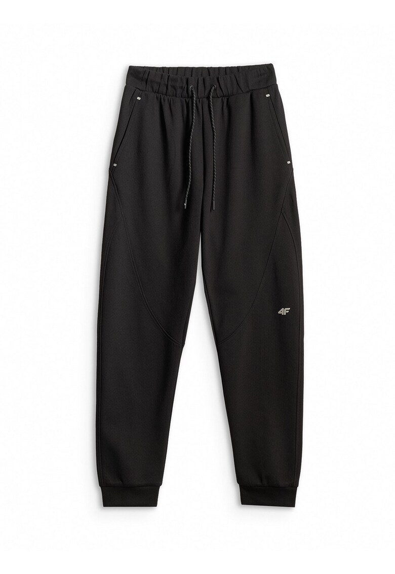 Pantaloni sport dama - regular fit - talie medie - negru - material respirabil