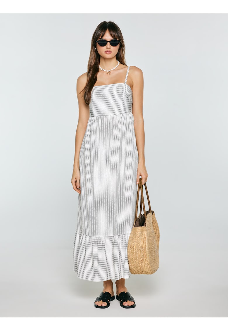 Rochie maxi cu imprimeu in dungi Kembri