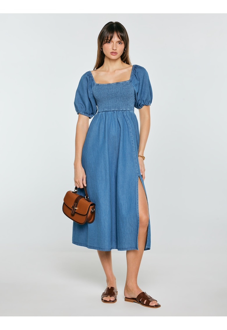 Rochie evazata cu maneci bufante Roslyn