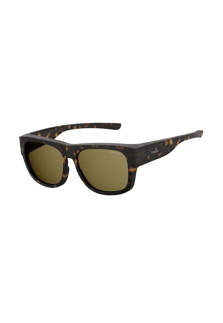 Ochelari de soare patrati unisex polarizati - Negru/Maro