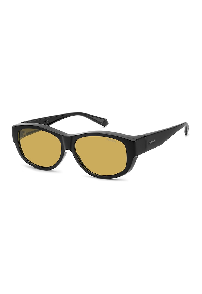 Ochelari de soare ovali unisex polarizati - Negru stins