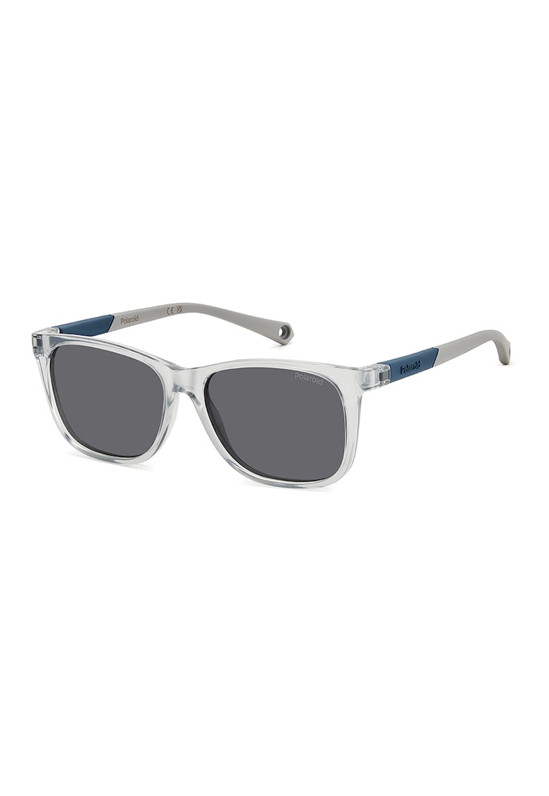 Ochelari de soare wayfarer cu lentile polarizate - Gri deschis/Albastru petrol