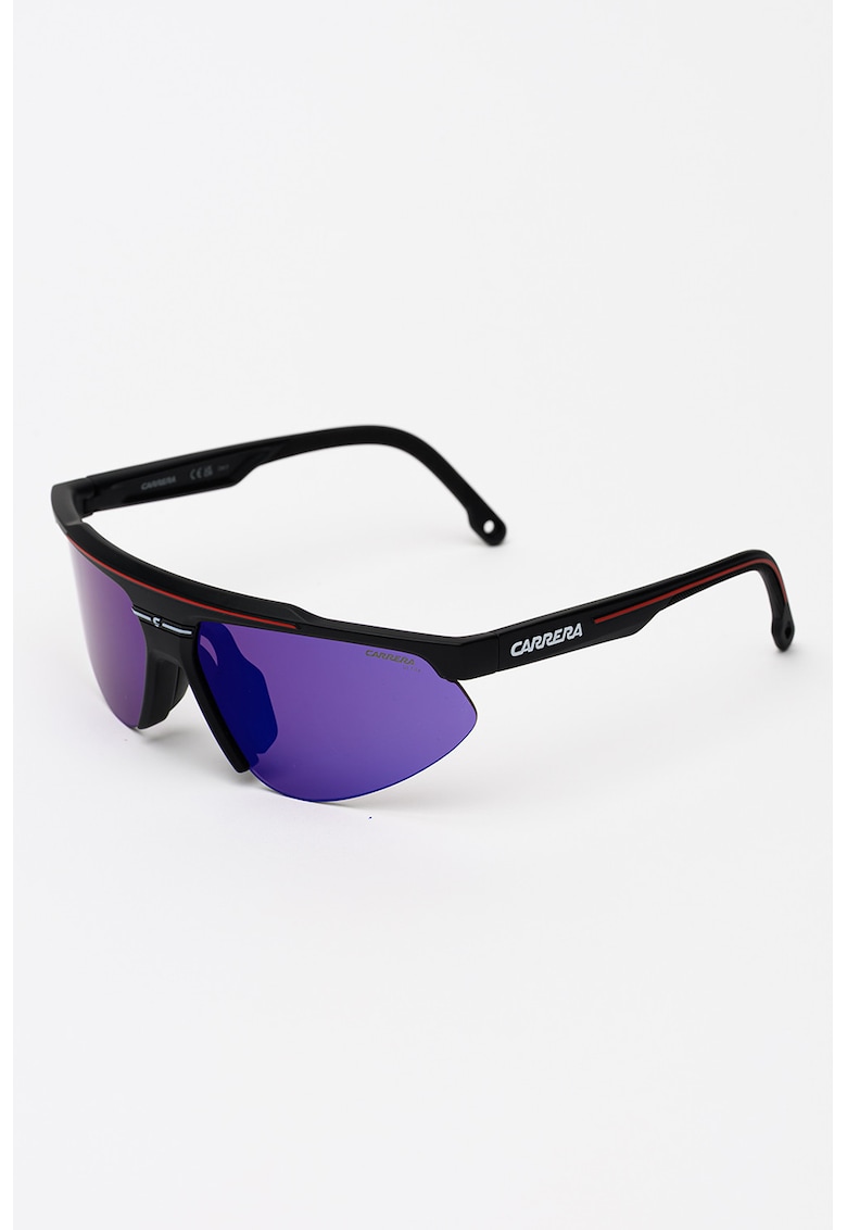 Ochelari de soare wrap cu lentile oglinda - Negru