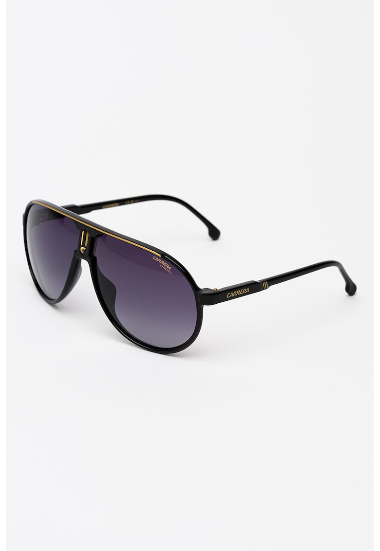 Ochelari de soare unisex ovali - Auriu/Negru