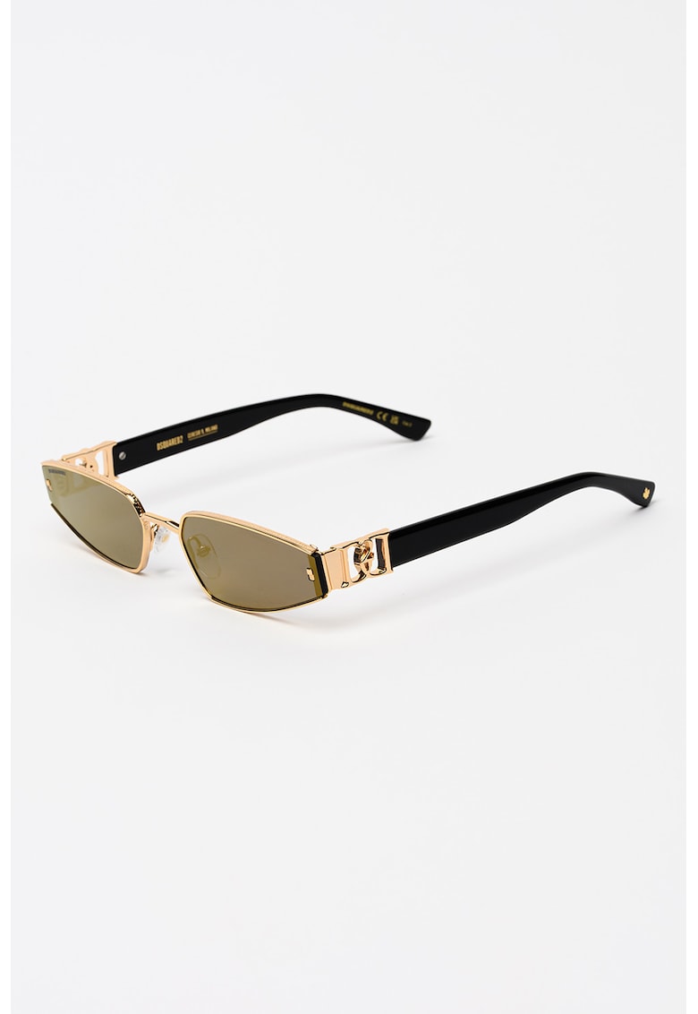 Ochelari de soare cat-eye cu lentile oglinda - Auriu
