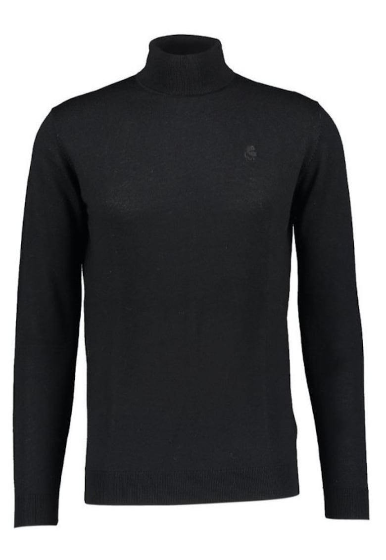 Pulover slim fit din lana cu guler inalt -