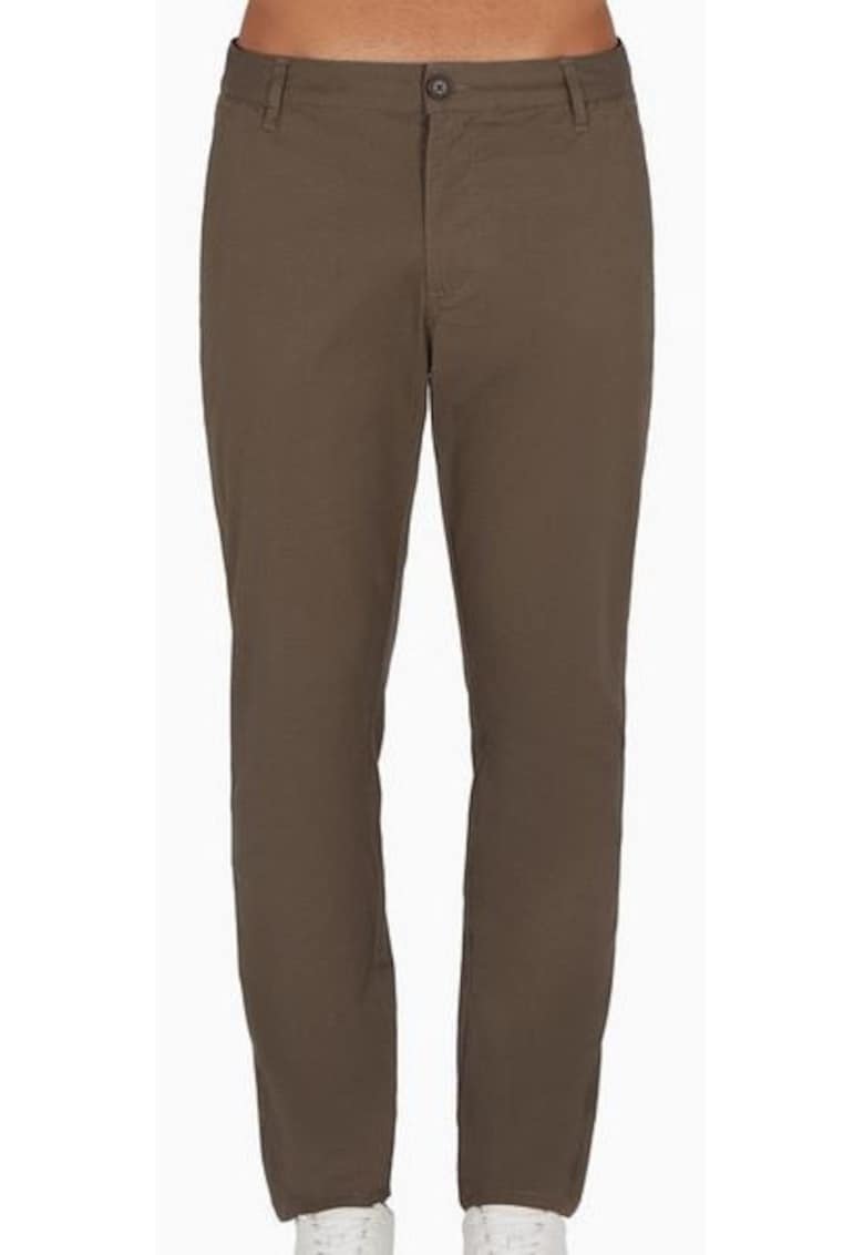 Pantaloni chino regular fit cu model uni