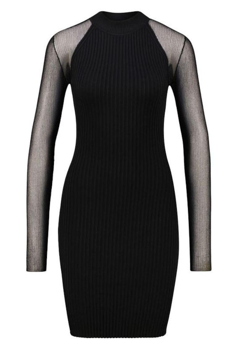 Rochie bodycon Stasie cu maneci din plasa -