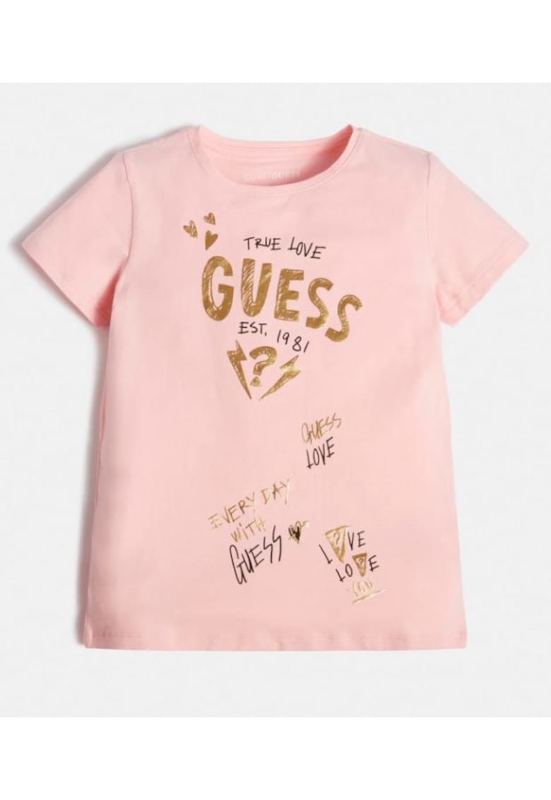 Tricou din bumbac cu imprimeu frontal cu logo
