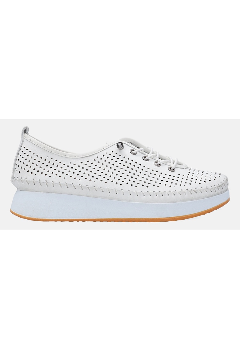 Pantofi casual din piele naturala cu perforatii -