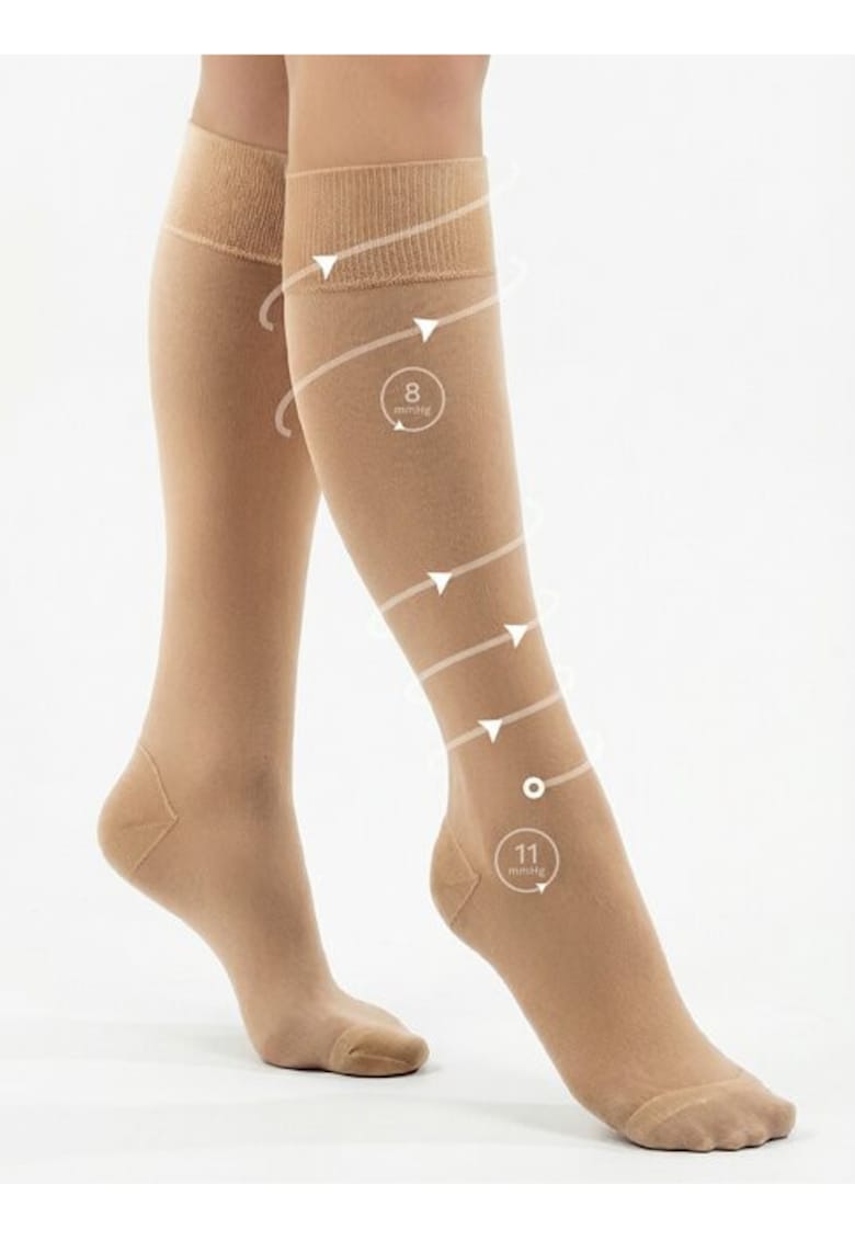 Sosete lungi compresive de preventie (8-11 mmHg) Daily Relax 30 den - Natural