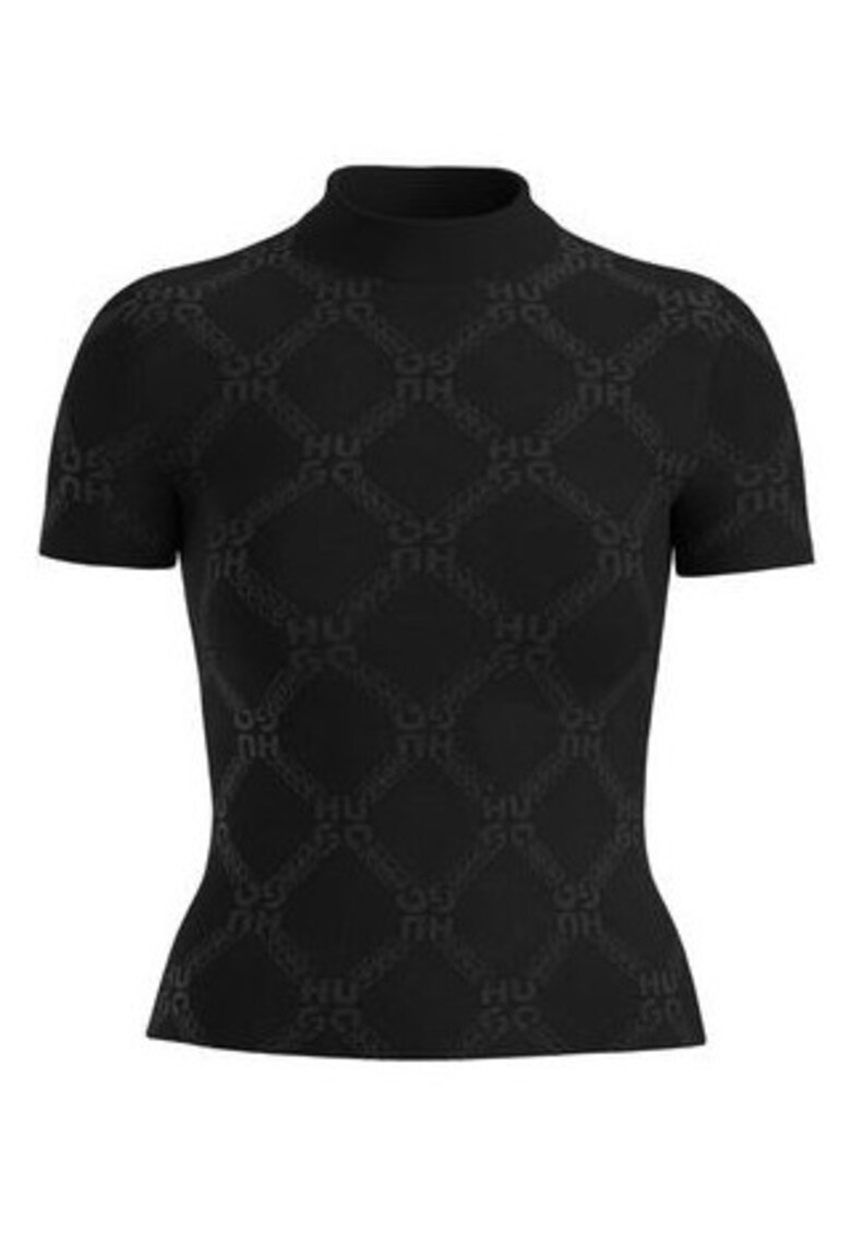 Pulover slim fit Siskede cu imprimeu logo