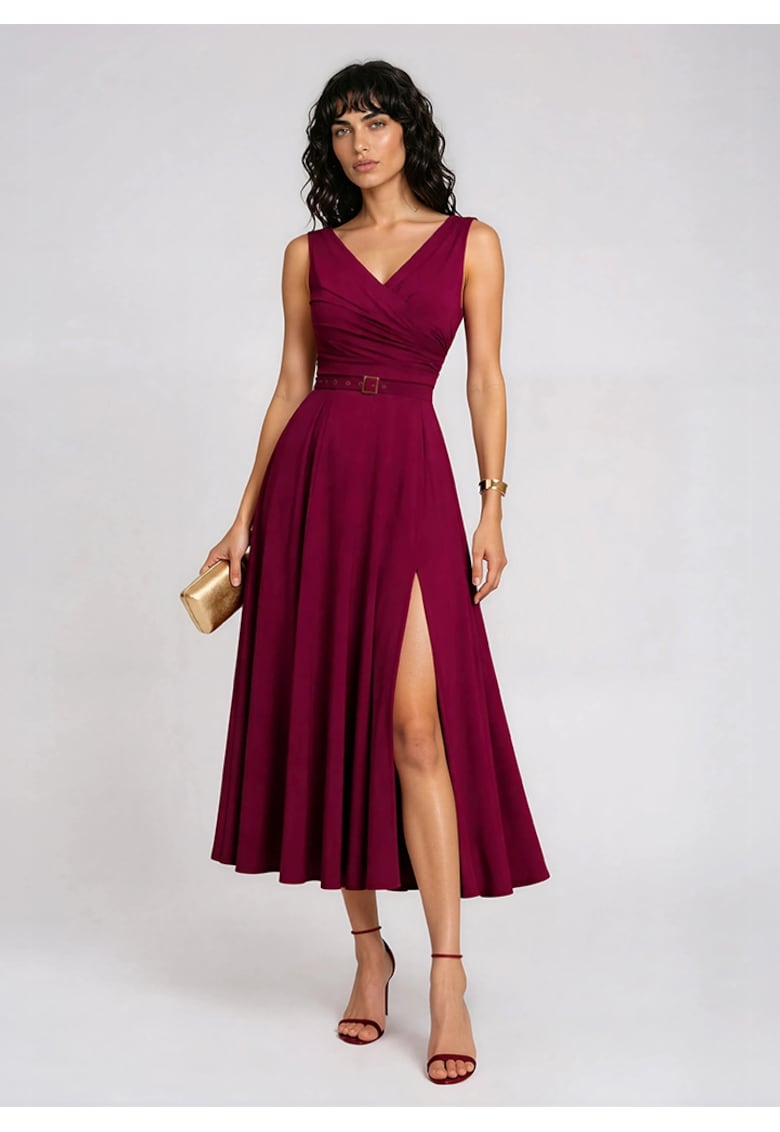 Rochie midi evazata din lyocell ASMIRA