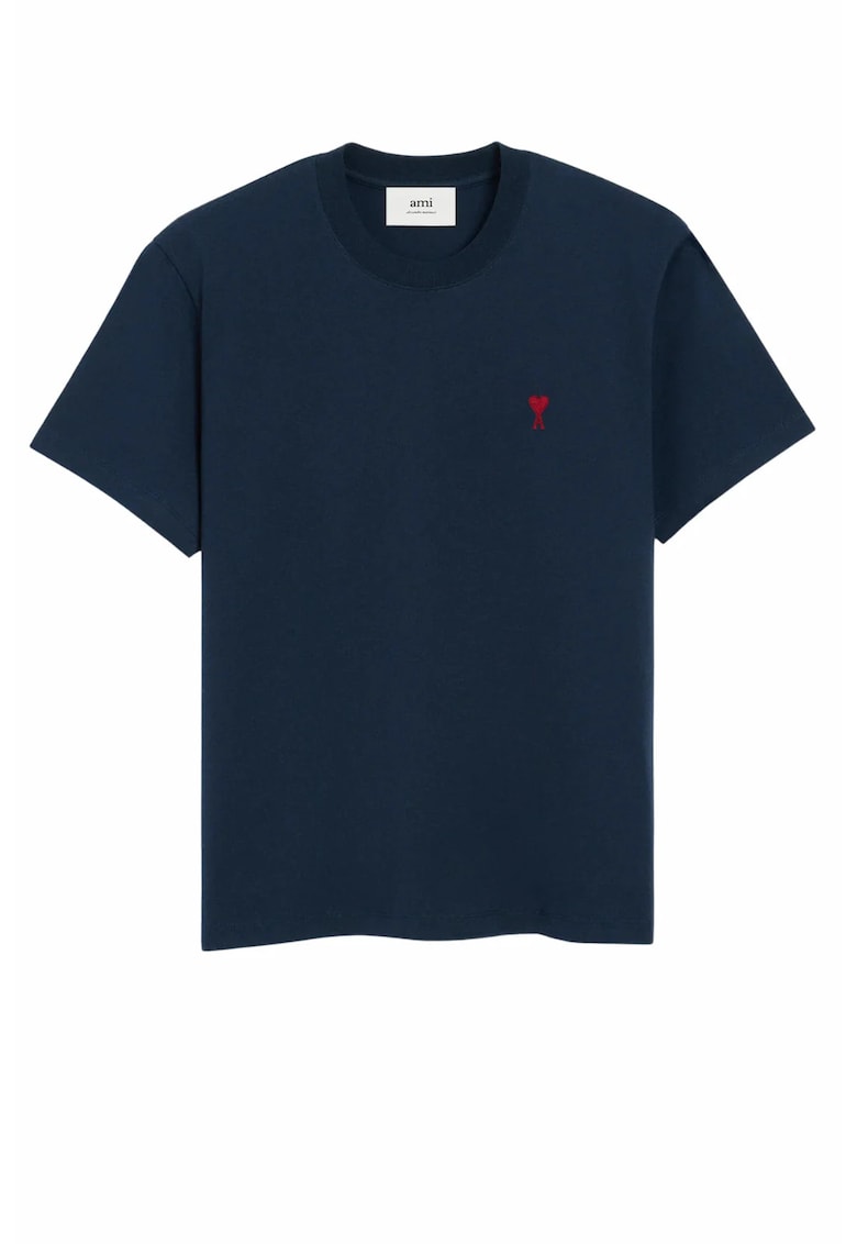 Navy Cotton Ami de Coeur T-Shirt - Albastru inchis