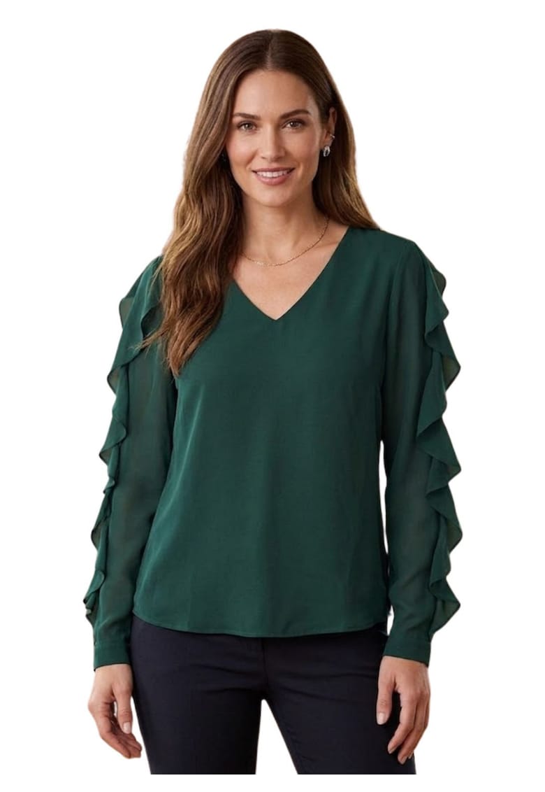 Bluza cu volane pe maneci -