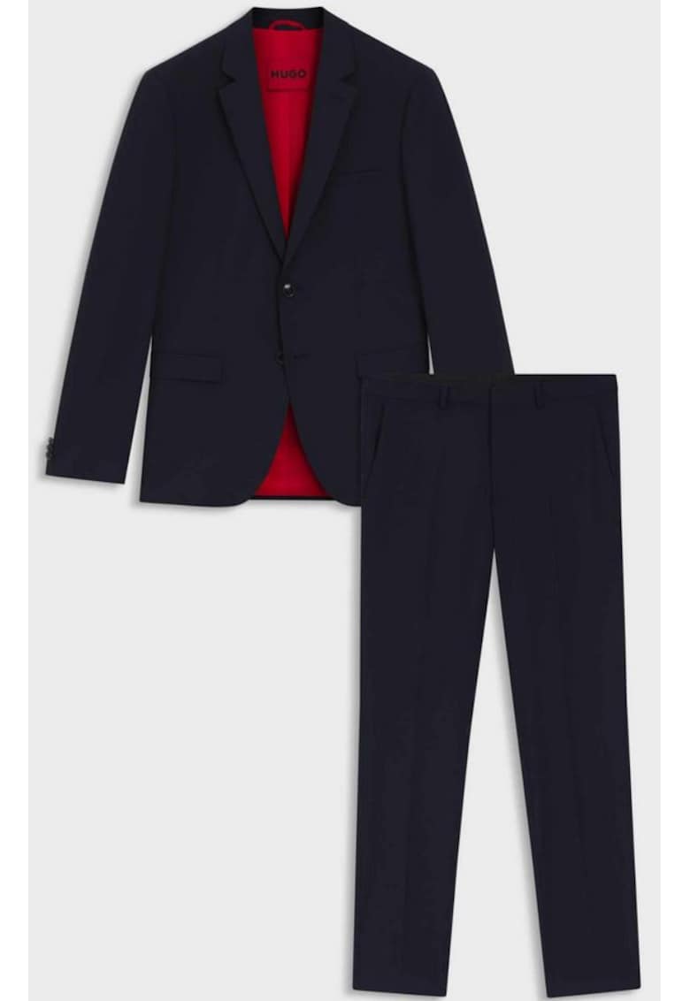 Costum slim fit uni din amestec de lana