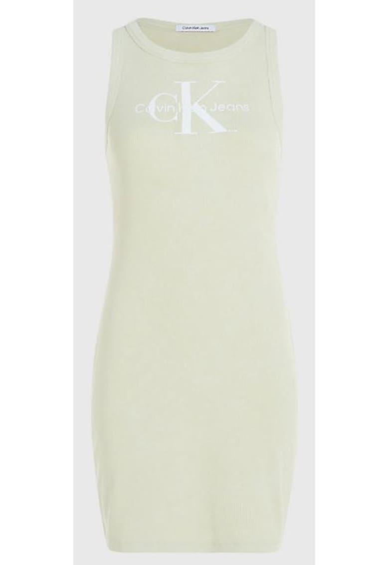 Rochie din amestec de bumbac cu logo -