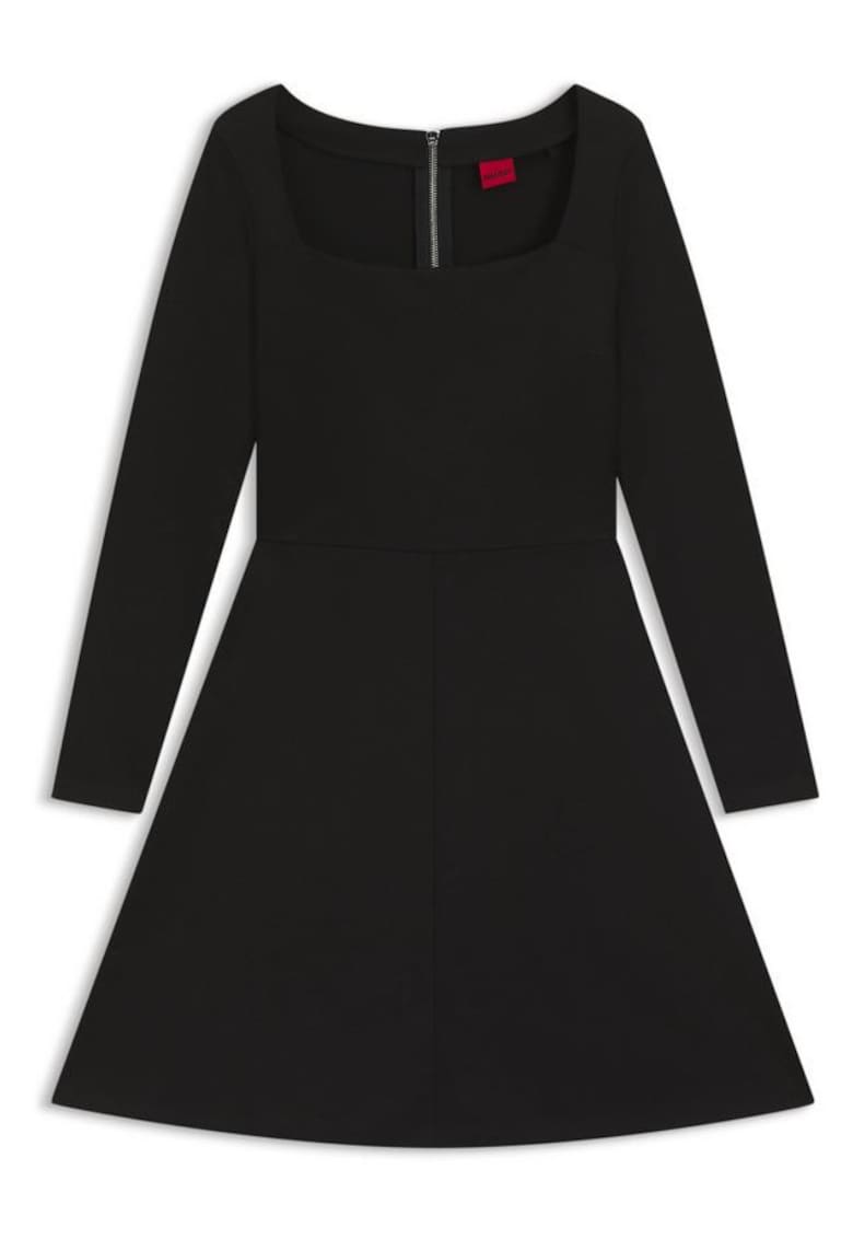Rochie evazata cu guler patrat Noquette