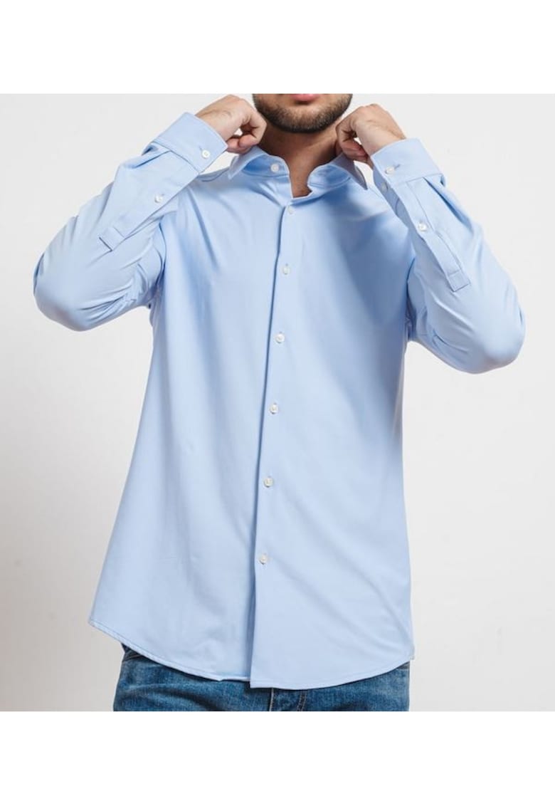 Camasa slim fit cu nasturi uni -