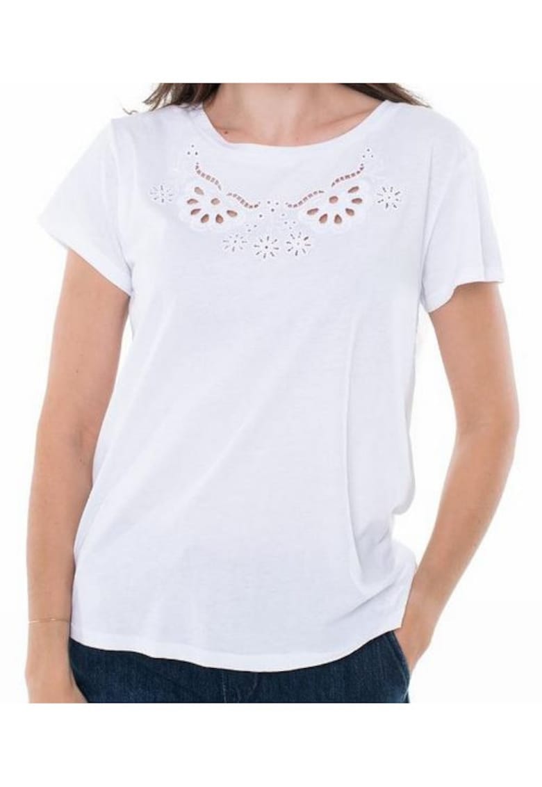 Tricou din bumbac cu broderie -