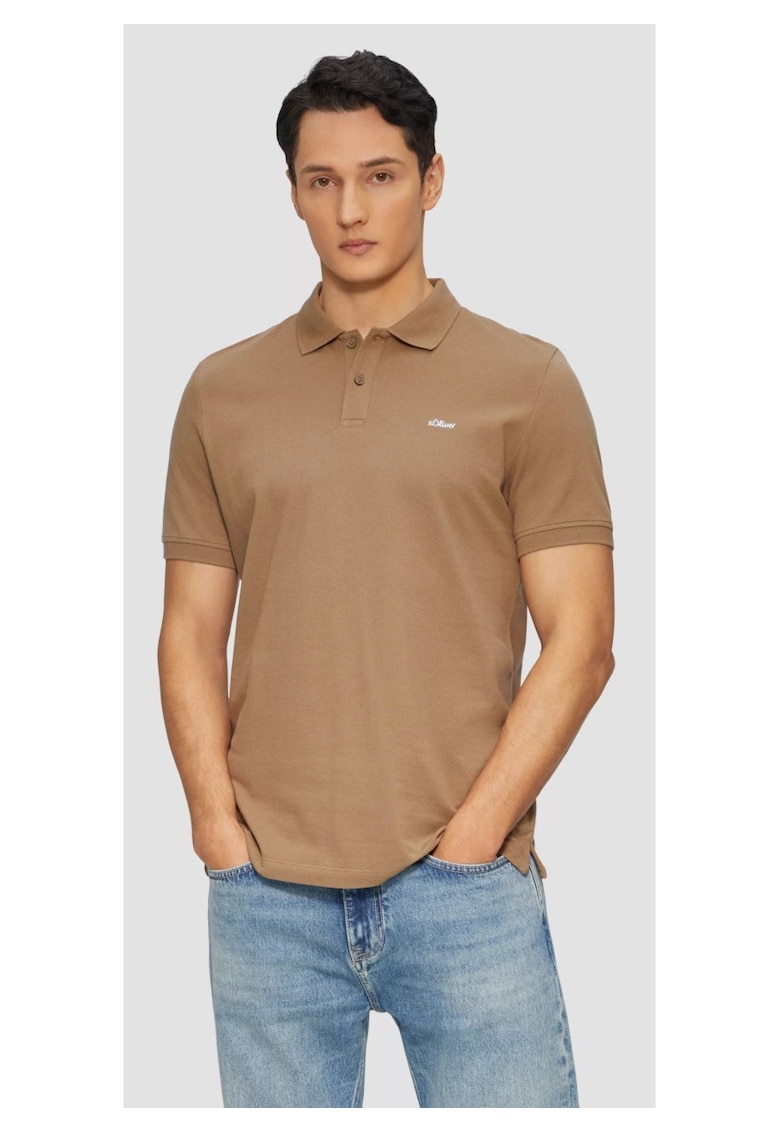 Tricou polo barbati - din bumbac - Regular Fit - Maro -