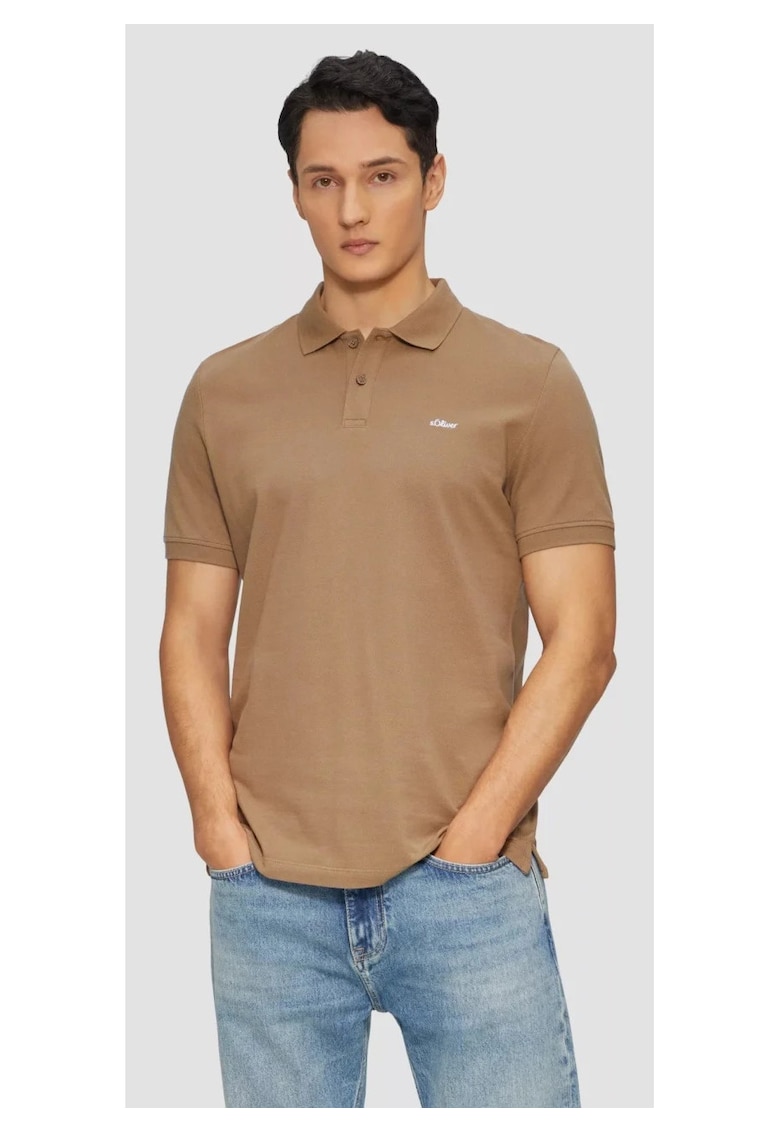 Tricou polo barbati - din bumbac - Regular Fit - Maro -