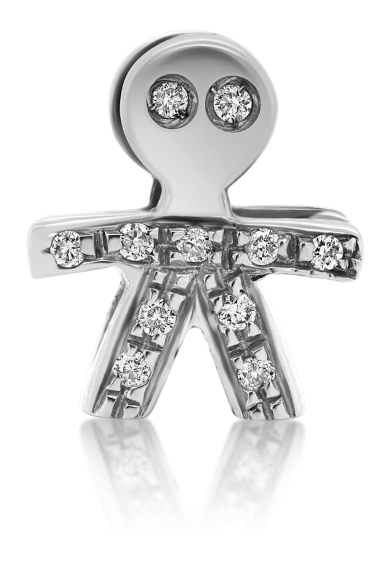 Pandantiv din aur alb de 18K cu Diamante naturale