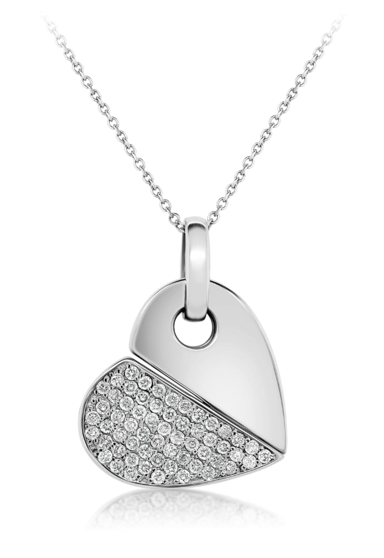 Pandantiv din aur alb de 18K cu Diamante naturale