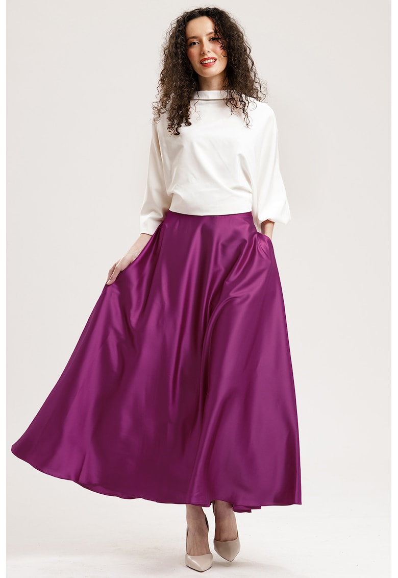 Fusta lunga de satin - Violet