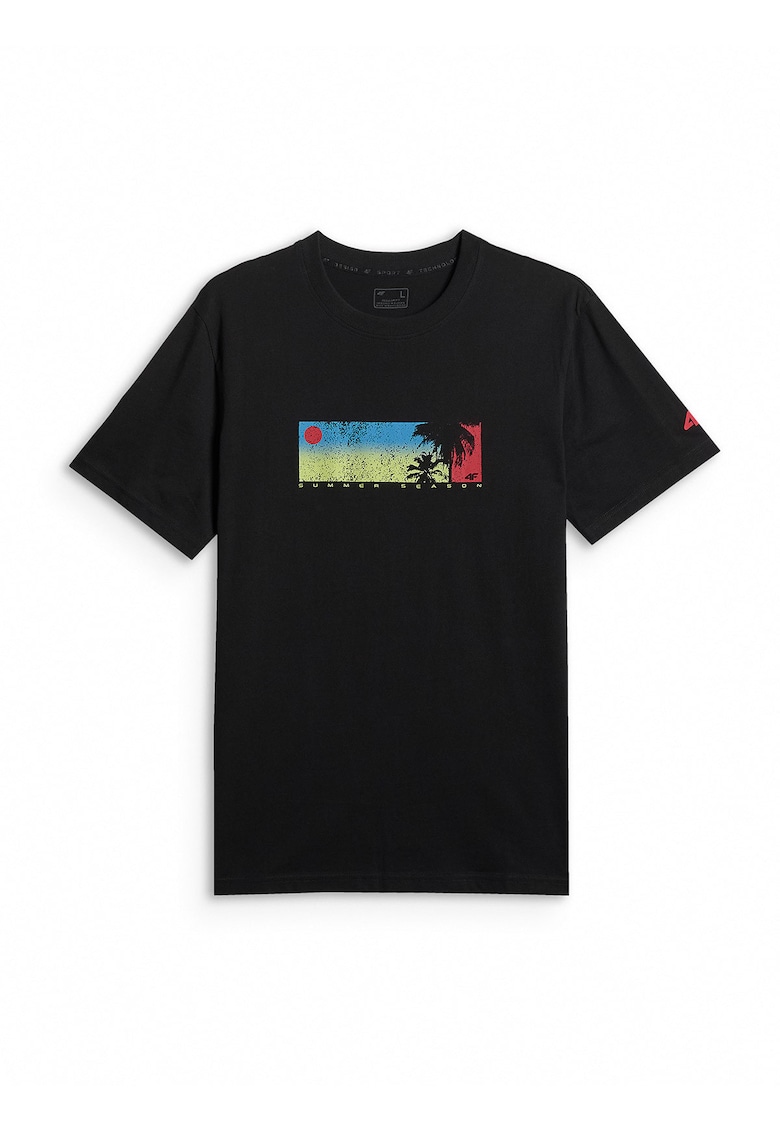 Tricou barbati - regular fit - negru - bumbac - maneca scurta